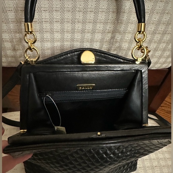 Bally Black Quilted Shoulder Bag - Picture 5 of 9